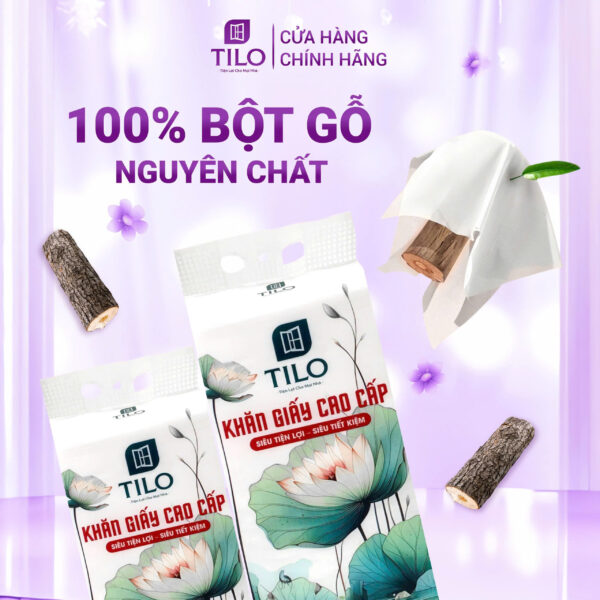 Khăn giấy rút đáy TiLo 1280 tờ tặng 3 móc treo đôi