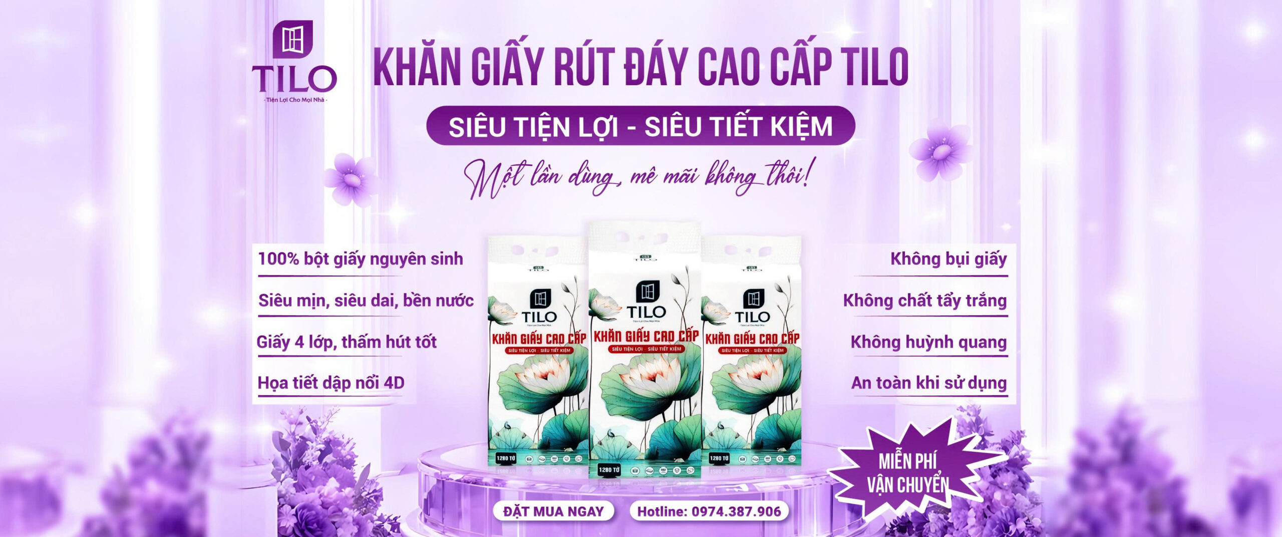 Khăn giấy rút đáy cao cấp TiLo