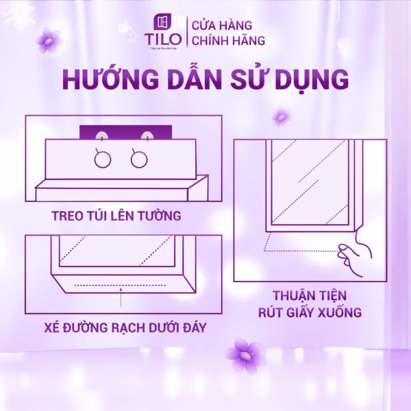Khăn giấy rút đáy TiLo 1280 tờ tặng 3 móc treo đôi