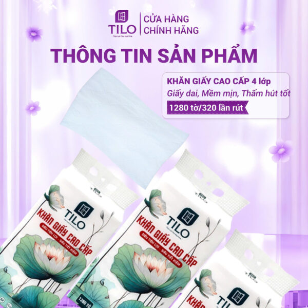 Khăn giấy rút đáy TiLo 1280 tờ tặng 3 móc treo đôi
