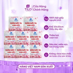 Khăn Giấy Vuông cao cấp TiLo Napkin 33x33cm Khăn Giấy Vuông cao cấp TiLo Napkin 33x33cm