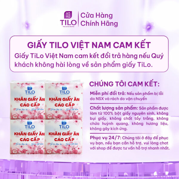 Khăn Giấy Vuông cao cấp TiLo Napkin 33x33cm